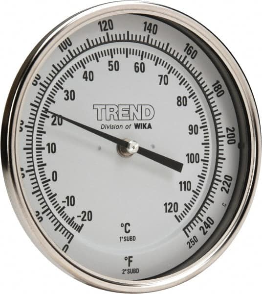 Bimetal Dial Thermometer: 0 to 250 ° MPN:52025A006G4