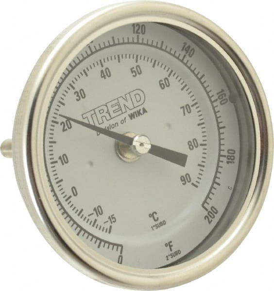 Bimetal Dial Thermometer: 0 to 200 ° MPN:52887391