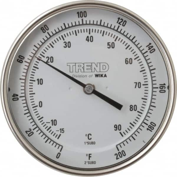 Bimetal Dial Thermometer: 0 to 200 ° MPN:52939478