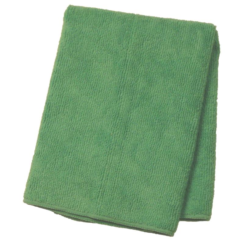 Wilen Standard Duty Microfiber Cloths, 16in, Green, Pack Of 12 (Min Order Qty 7) MPN:E700016