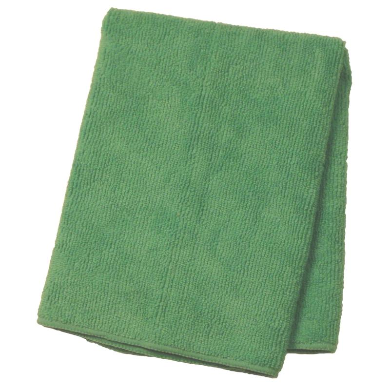 Wilen Standard Duty Microfiber Cloths, 16in, Green, Pack Of 12 (Min Order Qty 6) MPN:E700016