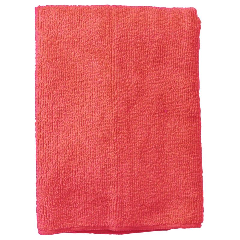 Wilen Standard Duty Microfiber Cloths, 16in, Red, Pack Of 12 (Min Order Qty 6) MPN:E720016