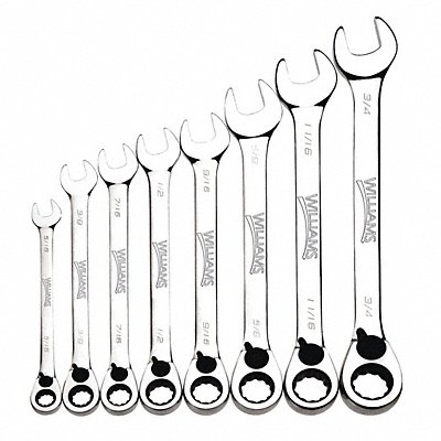 Ratchet Combination Wrench Set 8-Piece MPN:JHWWS-1168RC