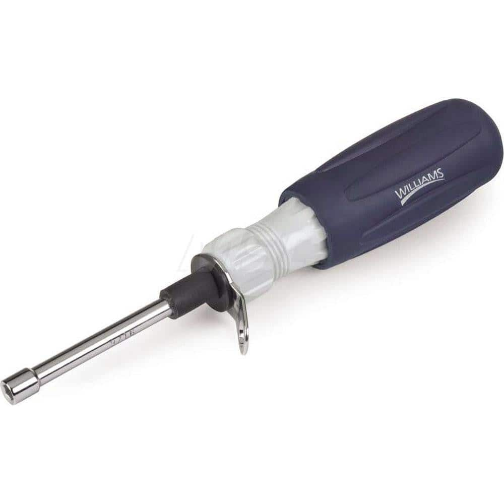 Tethered Nut Driver: Hollow Shaft, Cushion Grip Handle, 7