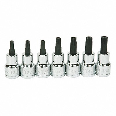 Socket Set 3/8 D Torx Tamp Res 7pcs. MPN:31912