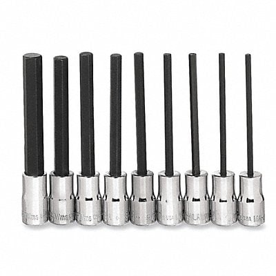 Long Hex Bit Socket Set 1/4 D 9pcs. MPN:WSMS-9LRC