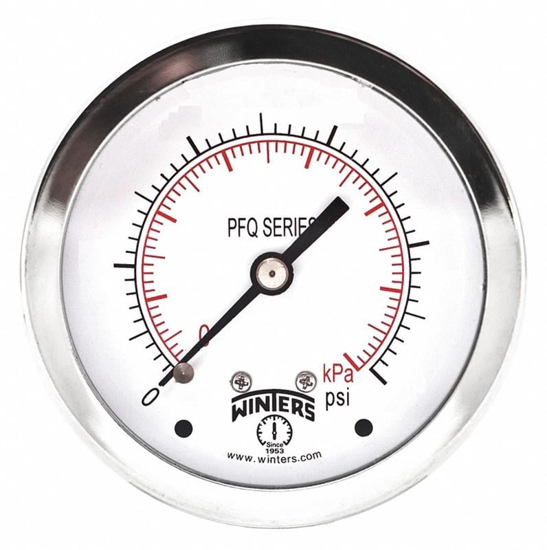 Pressure Gauge 2-1/2 Dial Size Silver MPN:PFQ147-DRY