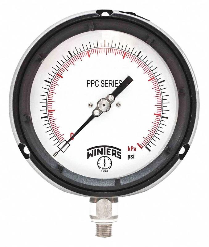 Gauge 4-1/2 Dial Size MNPT Connection MPN:PPC5041R1WBG