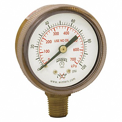 K4562 Pressure Gauge 2 Dial Size Brass MPN:PWL2722