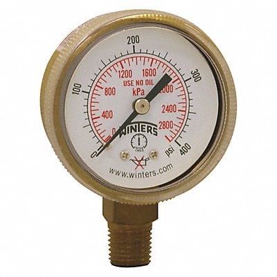 K4562 Pressure Gauge 2 Dial Size Brass MPN:PWL2726