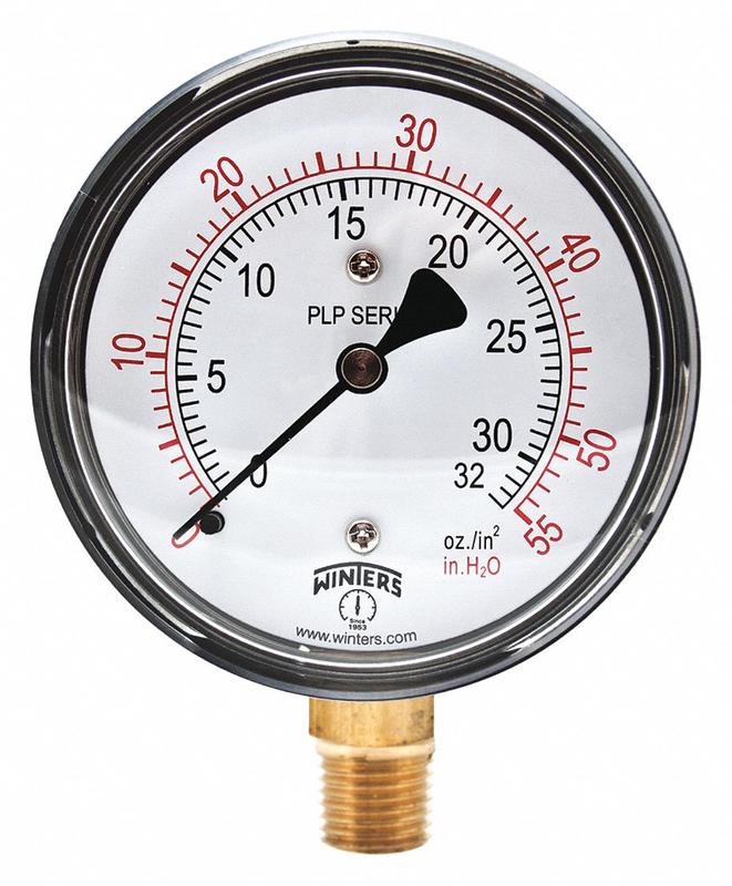 K4546 Pressure Gauge 2-1/2 Dial Size Black MPN:PLP302