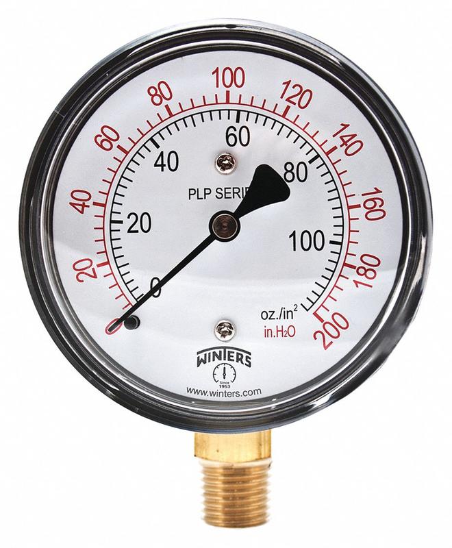 K4546 Pressure Gauge 2-1/2 Dial Size Black MPN:PLP303