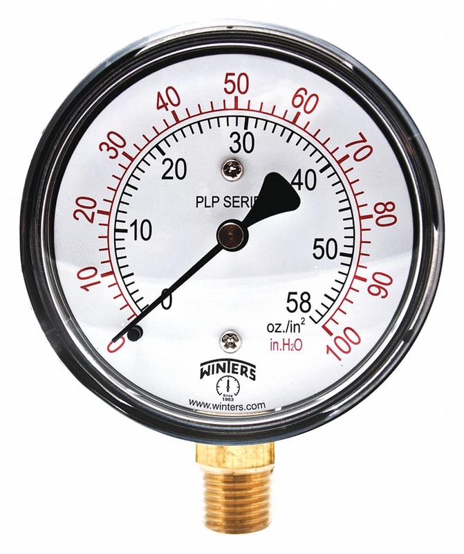 K4546 Pressure Gauge 2-1/2 Dial Size Black MPN:PLP304