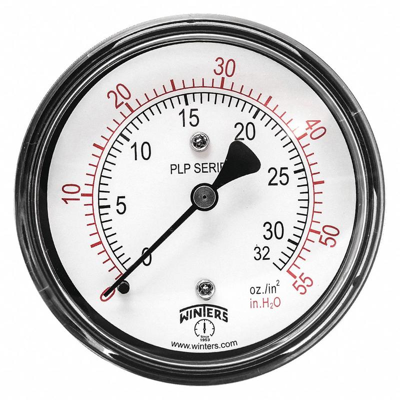 K4544 Pressure Gauge 2-1/2 Dial Size Black MPN:PLP342