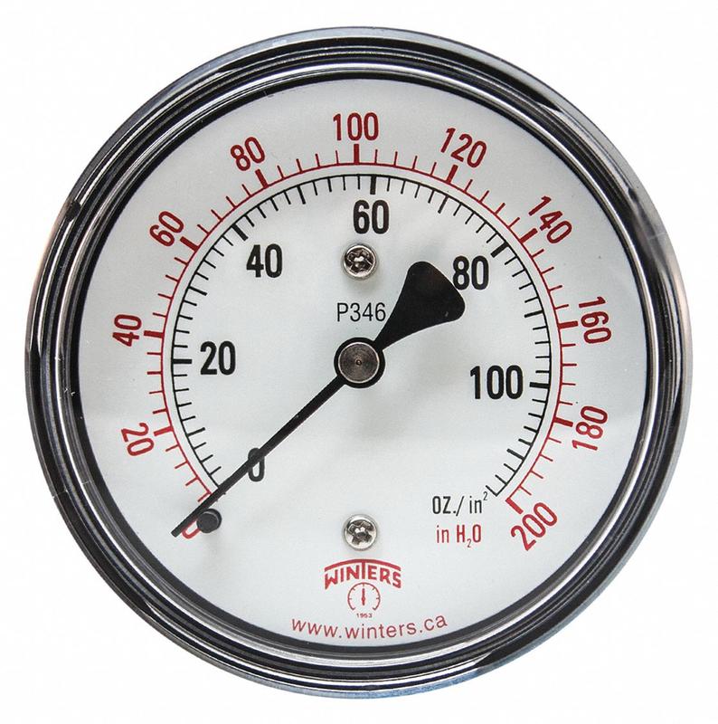 K4544 Pressure Gauge 2-1/2 Dial Size Black MPN:PLP346