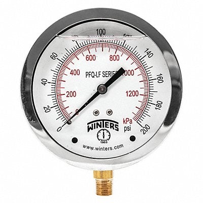 J1383 Gauge Pressure 4in. 0 to 200 psi MPN:PFQ713LF