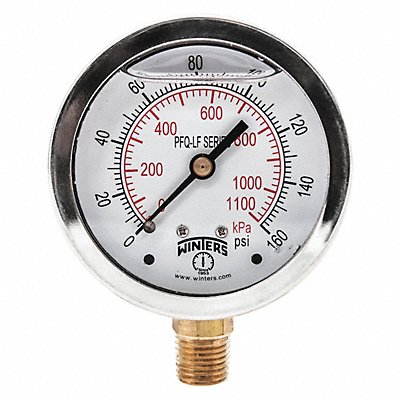 J1382 Gauge Pressure 0 to 160 psi 2-1/2 in MPN:PFQ805LF