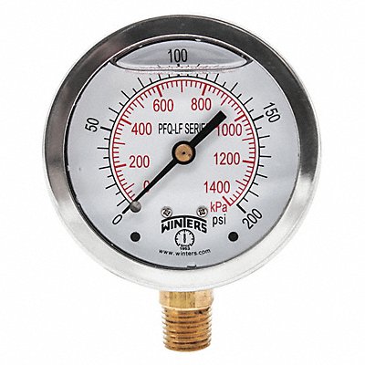 J1382 Gauge Pressure 0 to 200 psi 2-1/2 in MPN:PFQ806LF