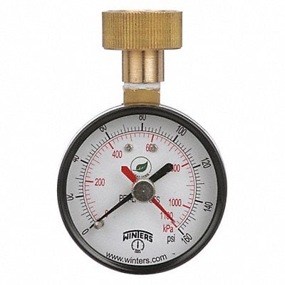 Max Pointer Test Gauge 2.5 in 0-160 psi MPN:PETM213LF