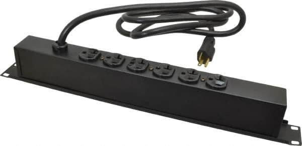 6 Outlets, 120 Volts, 20 Amps, 6' Cord, Power Outlet Strip MPN:J06B0B20