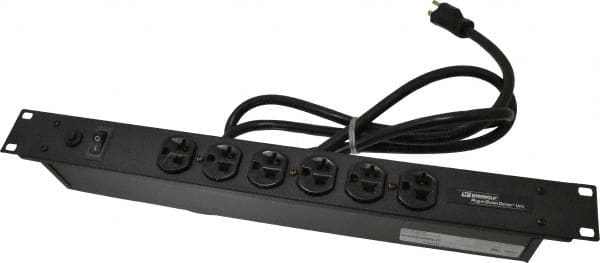 6 Outlets, 120 Volts, 20 Amps, 6' Cord, Power Outlet Strip MPN:J60B0B20