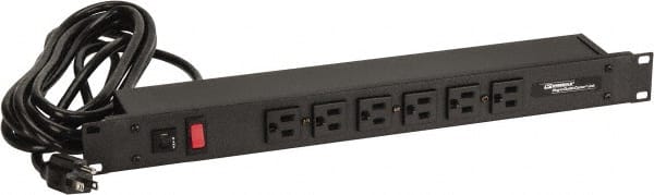 6 Outlets, 120 Volts, 15 Amps, 15' Cord, Power Outlet Strip MPN:J60B2B