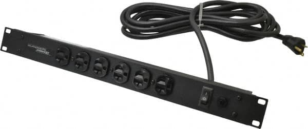 6 Outlets, 120 Volts, 20 Amps, 15' Cord, Power Outlet Strip MPN:J60B2B20