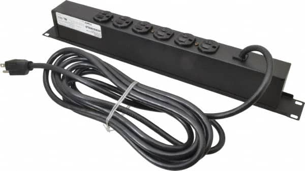 6 Outlets, 120 Volts, 15 Amps, 15' Cord, Power Outlet Strip MPN:JO6B2B