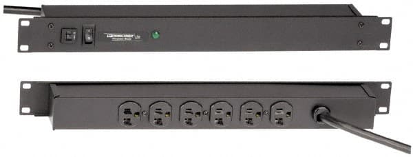 6 Outlets, 120 Volts, 20 Amps, 6' Cord, Power Outlet Strip MPN:R5BZ20