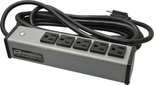 5 Outlets, 120 Volts, 15 Amps, 15' Cord, Power Outlet Strip MPN:UL100BD