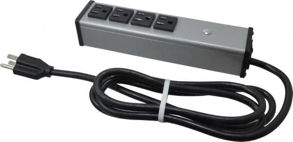 4 Outlets, 120 Volts, 15 Amps, 6' Cord, Power Outlet Strip MPN:UL101BC