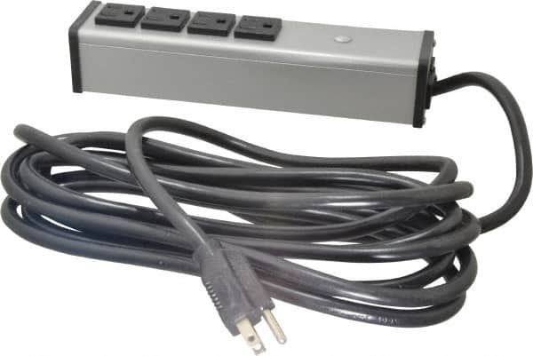 4 Outlets, 120 Volts, 15 Amps, 15' Cord, Power Outlet Strip MPN:UL101BD