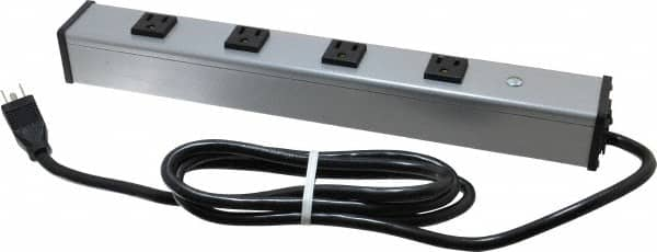 4 Outlets, 120 Volts, 15 Amps, 6' Cord, Power Outlet Strip MPN:UL1090BC