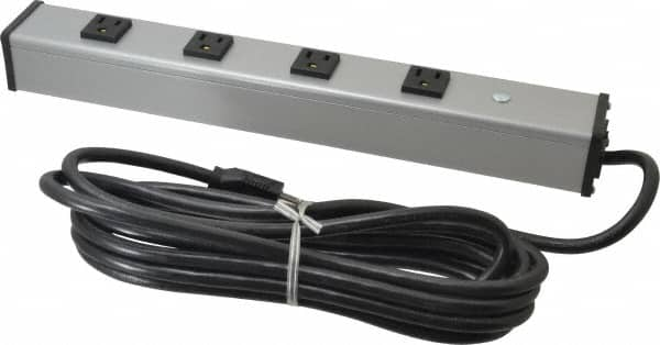 4 Outlets, 120 Volts, 15 Amps, 15' Cord, Power Outlet Strip MPN:UL1090BD