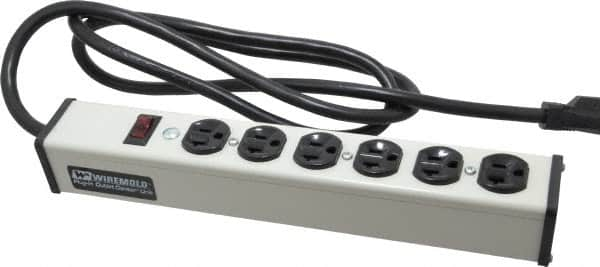 6 Outlets, 120 Volts, 20 Amps, 6' Cord, Power Outlet Strip MPN:ULB620-6