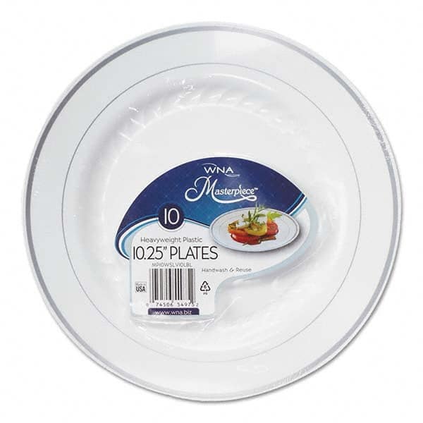 Plate: Silver & White, 120 Per Carton MPN:WNARSM101210WS