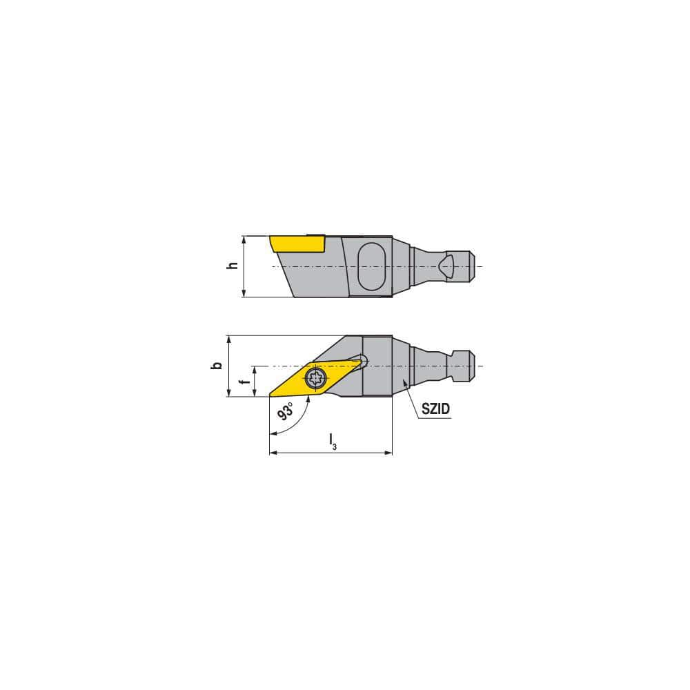 Modular Turning & Profiling Cutting Unit Heads, System Size: BH12 , Cutting Direction: Right Hand , Compatible Insert Style: VC..  MPN:72812234