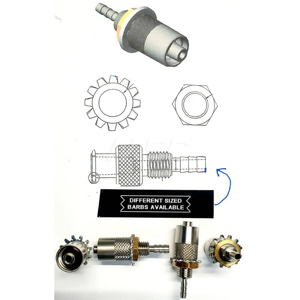 Medical Tubing Connectors & Fittings, Inlet A Inside Diameter (Inch): 1/16  MPN:MBA14131316SS