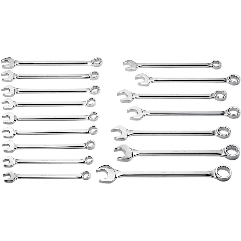 Combination Wrench Set: 16 Pc, Inch MPN:730