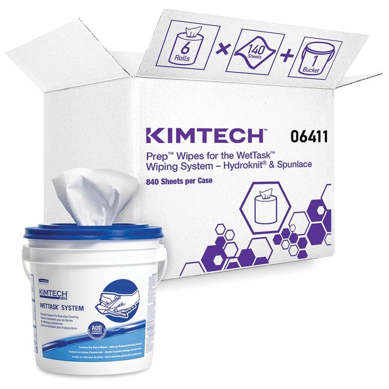 CriticalClean WetTask Wipers for Bleach, Disinfectants, & Sanitizers, Center-Pull Roll, White, Bucket Included MPN:06411