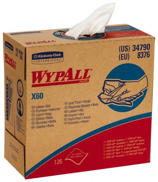 WypAll X60 Reusable Cloths (34790), Convenient Pop-Up Box, White MPN:34790