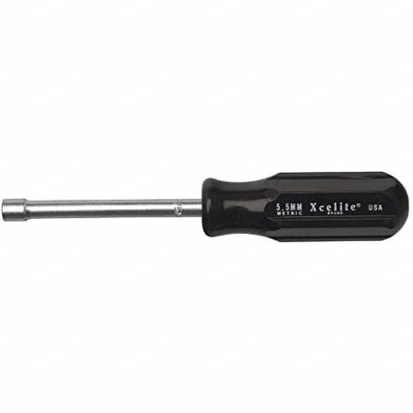 Nut Driver: Hollow Shaft, Plastic Handle, 6.15