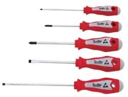 Screwdriver Set: 5 Pc, Phillips & Slotted MPN:XPE500