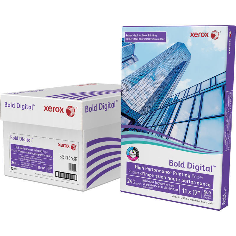 Xerox Bold Multi-Use Printer & Copy Paper, 1 Ream, White, Ledger (11in x 17in), 500 Sheets Per Ream, 24 Lb, 98 Brightness (Min Order Qty 3) MPN:3R11543R