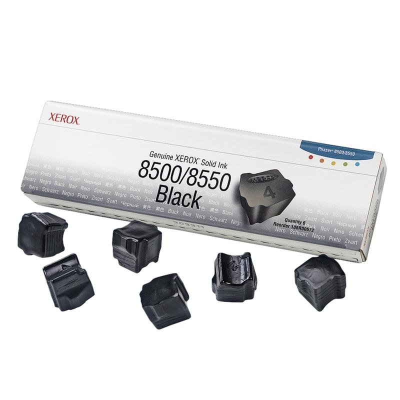 Xerox 8500 Phaser Black Solid Ink, Pack Of 6, 108R00672 MPN:108R00672