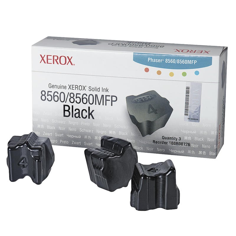 Xerox 8560 Phaser Black Solid Ink, Pack Of 3, 108R00726 (Min Order Qty 2) MPN:108R00726