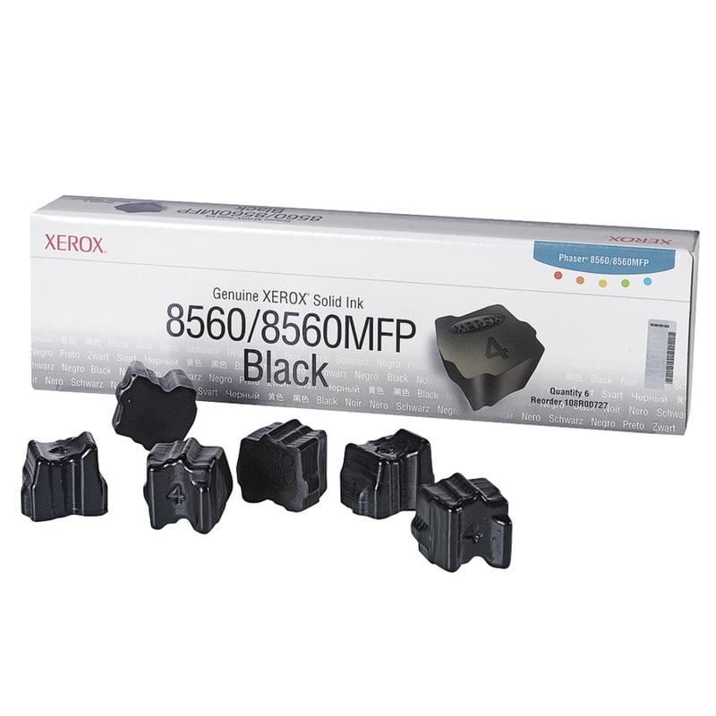 Xerox 8560 Phaser Black Solid Ink, Pack Of 6, 108R00727 MPN:108R00727