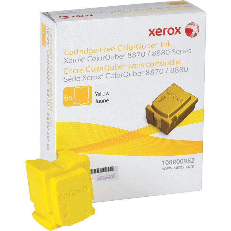 Xerox 8870 ColorQube Yellow Solid Ink, Pack Of 6, 108R00952 MPN:108R00952