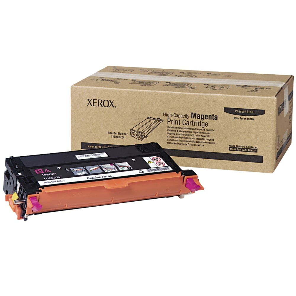 Xerox 6180/6180MFP Magenta High Yield Toner Cartridge, 113R00724 MPN:113R00724