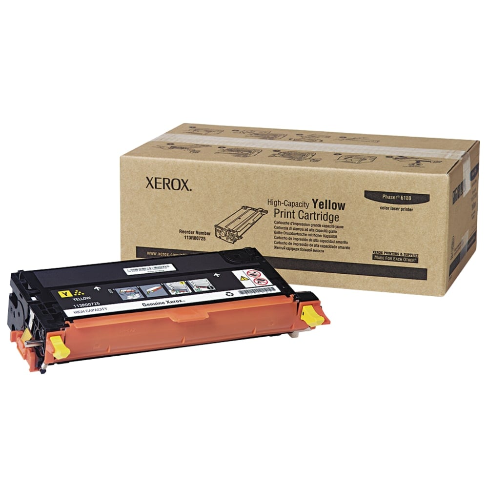 Xerox 6180/6180MFP Yellow High Yield Toner Cartridge, 113R00725 MPN:113R00725